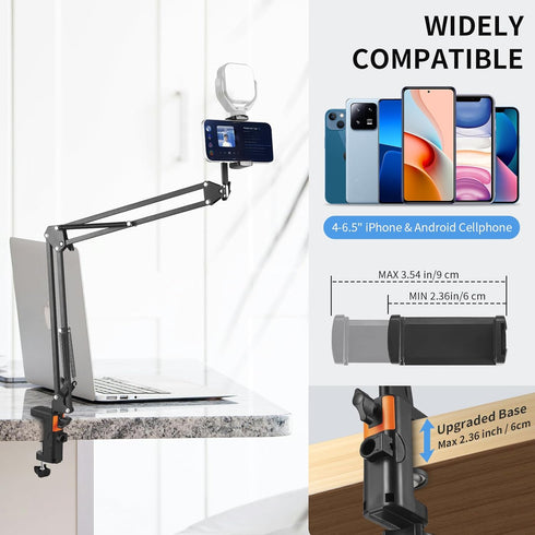 LILANZo Phone Holder for Bed Desk, Overhead Phone Mount with Wireless Remote, Flexible Phone Stand Lazy Bracket Mount