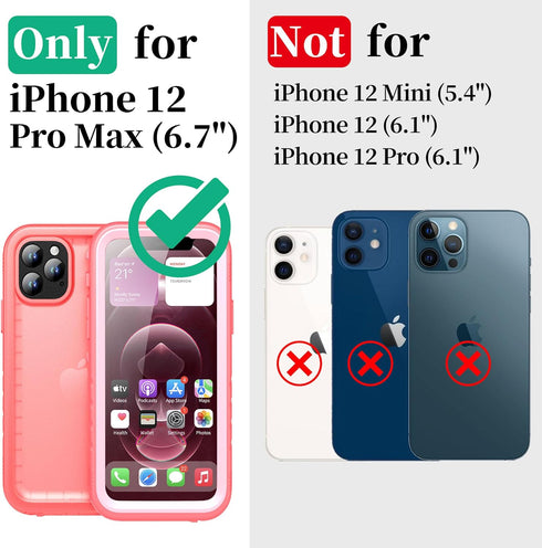 Cozycase Compatible with iPhone 12 Pro Max Case Waterproof, Built-in Screen Protector, Full Body Protective Cover