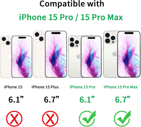 Designed for iPhone 15 Pro and iPhone 15 Pro Max Camera Lens Protector, Anti-Scratch Tempered Glass Camera Screen Protector Shockproof Full Protective Camera Cover Case Friendly Lens Cover-Black