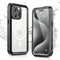 iPhone 15 Pro Case Waterproof, IP68 Case with Kickstand, Impact Resistant TPU + PC for Diving, Swimming, Hiking