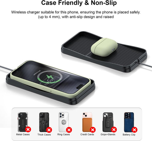 LOOSAU 15w 17/16/15/14/13/12 S23 S22 S20 Wireless Car Charger, Fast Charger Car Wireless Chargers Charging pad Non Slip