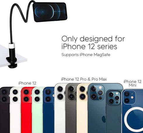 Phone Holder, Magnetic Flexible Long Arm Phone Mount for Desk, Bed, Bedside Table, Overhead Cell Phone Clip Bracket