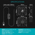 USB Router Fan with 1000mm Extension Cable, 3-Speed Adjustable Controller, 120mm x 25mm Cooling Case Fan