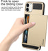 Vofolen iPhone 12 Case 5G Wallet Cover - Anti-Scratch Dual Layer with Credit Card Holder Slot, Gold