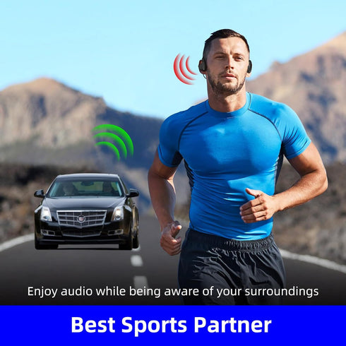 ZIOCOM Bone Conduction Headphones, Foldable Open Ear Headphones Bluetooth 5.3 Sports Wireless Earphones with Mic, IPX6 Sweatproof Waterproof Headset for Running, Cycling, Hiking, Driving