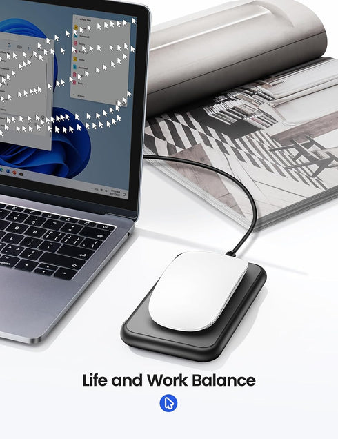 Ultra-Slim Mouse Jiggler Device, 100% Undetectable Mechanical Mover Shaker with Random Movement for PC/Laptop Efficiency