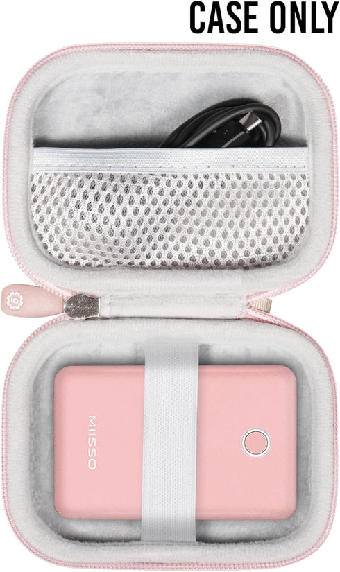 GETGEAR Case for miisso 6000mah Ultra Slim Power Bank, Built-in Cables (Rose)