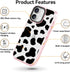 Rosarnnah 17 6.6 (6.3") for iPhone Case Cute - Durable Shockproof ft Drop Impact Phone Case - Funny Milk Cow Print