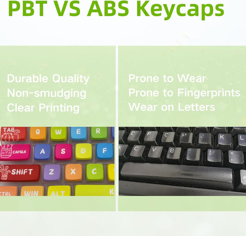 Rainbow Dye Sub PBT Keycaps, Pudding Keycaps Set for Mechanical Gaming Keyboard, Shine Through Keycaps
