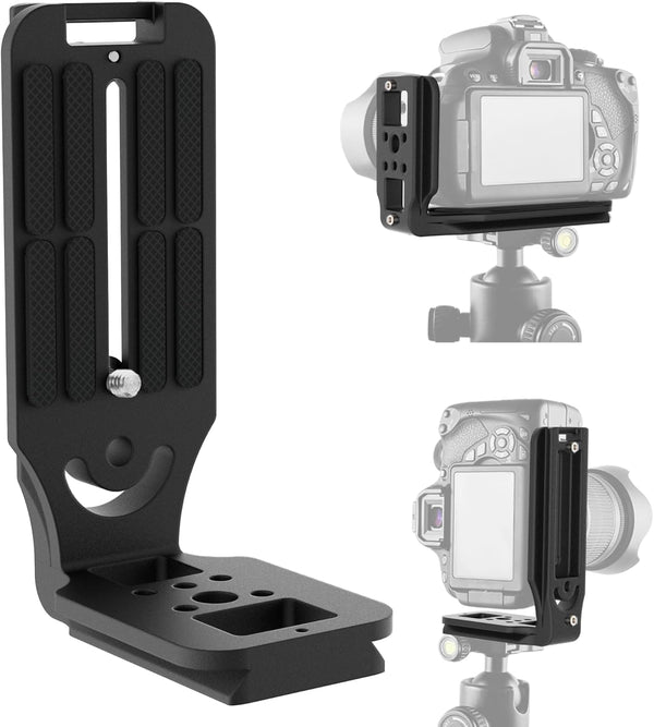 L Bracket Camera for DSLR - Real Single Vertical Horizontal Switching Tripod Quick Release Plate for Canon Nikon Sony