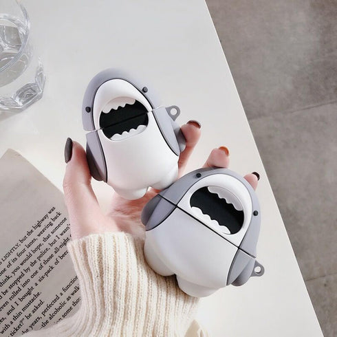 Cute Duck & Shark Case for Airpod 3rd Generation, Funny 3D Cartoon Kawaii Silicone Shell with Cleaning Kit & Keychain
