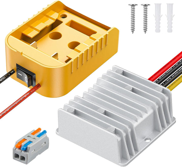 Vibit 20 V to 12 V Step-Down Converter for Dewalt Battery, 180 W Buck Regulator for Golf Cart, RC Car, Truck, DIY (with