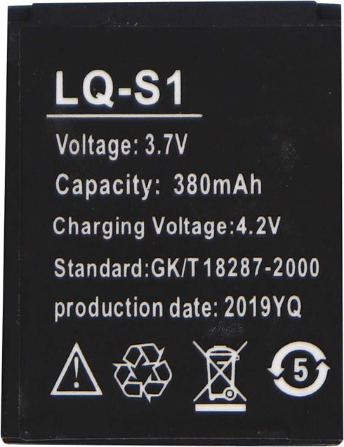 DCH LQ-S1 Battery Replacement for V8 Smart Watch A1 DZ09 Smart Watch Battery (3.7V 380mAh)