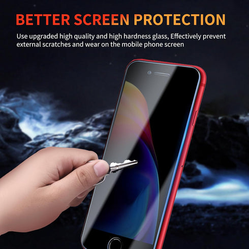 Privacy Screen Protector for iPhone 8 Plus/7 Plus, 3 Pack Tempered Glass Film, Anti-spy, Scratch Resistant, 9H Hardness