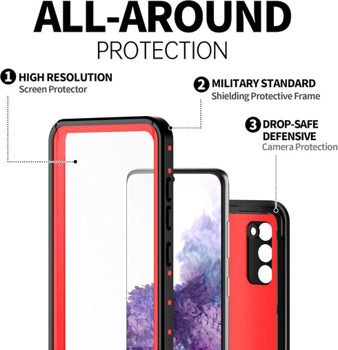 BEASTEK for Samsung Galaxy S20 Waterproof Case, NRE Series, Shockproof Underwater IP68 Case with Built-in Screen