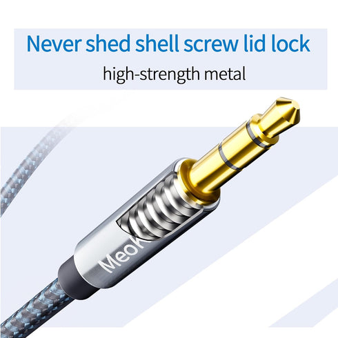 3.5mm Audio Cable 3FT Male to Male, Right Angle Aux Cord, Nylon Braided, Compatible with Beats and iPhone