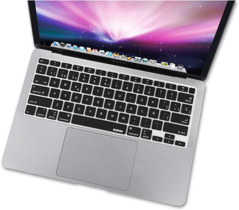 XSKN Silicone Keyboard Cover Skin K-351DU for 2020 MacBook Air 13.3" A2179 A2337 M1 Chip (US Spanish Black)