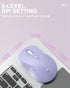 SM66 Purple Wireless Mouse for Laptop - Silent Dual Mode, Adjustable 4800 DPI, Rechargeable Bluetooth & Wireless