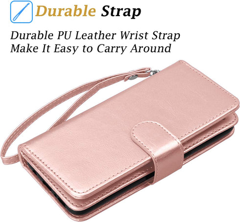 Takfox 11, 11 6.1 11-Rose Wallet Case for iPhone iPhone Leather Wallet Case with ID Credit Card Holder Slots Folio Flip