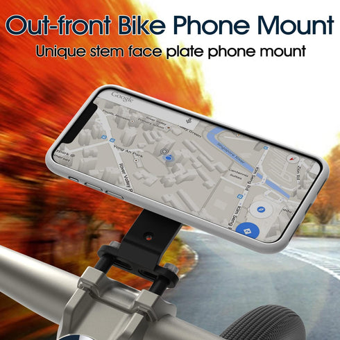 Quick-Release Mountain Bike Phone Mount, Out-Front Aluminum Holder for 4.7-7.0" Smartphones and iPhone
