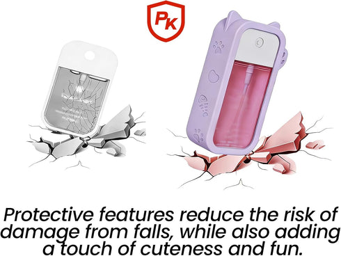 Set SHANPIN Silicone Case for Hand Sanitizer Spray Protective Cover with Keychain for Power Mist and Glow Mist