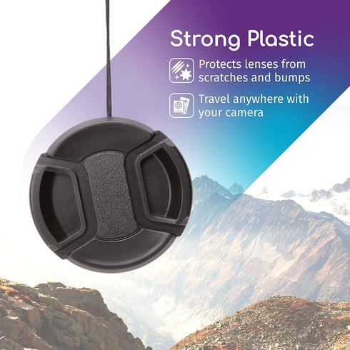 52MM Snap-On Front Lens Cap Cover for Canon, Nikon, Sony, Pentax All DSLR Lenses