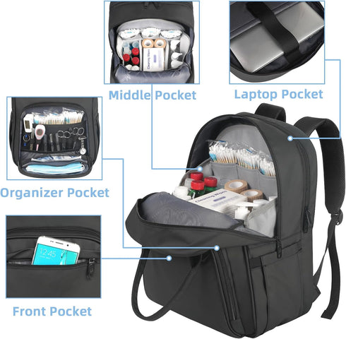 Backpack, 17 Inch Backpack MATEIN Nurse Extra Large Waterproof Laptop with Removable Organizer, Anti Theft Padded