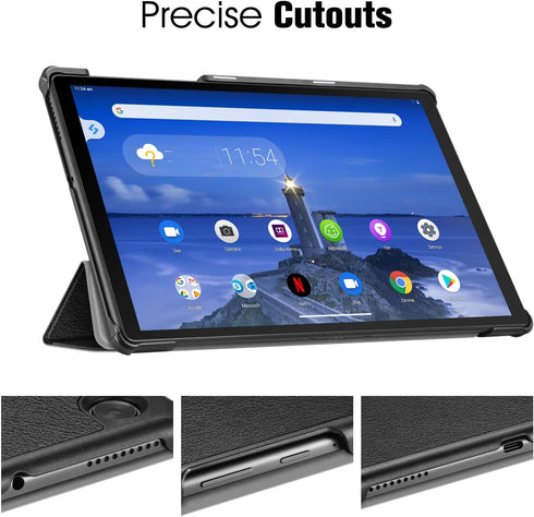 CaseBot Lenovo Tab M10 Plus (2020 2nd Gen) TB-X606F/X606X 10.3" FHD Tablet Case, Slim Shell Stand Cover, Black