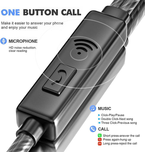 Wired Earbuds with Microphone 5 Pack, in-Ear Headphones with Heavy Bass, High Sound Quality Earphones for iPad, Laptop,