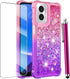 Shop the Moto G Play 2024 Case with Screen Protector - Cute Pink Purple Glitter Bling Slim TPU Soft Silicone Cover.