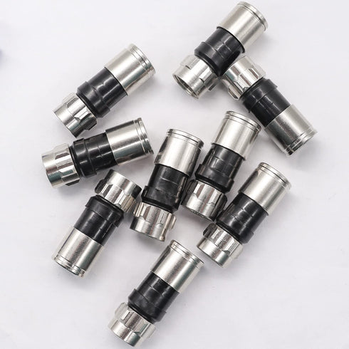 Taiss 20PCS F Type Coaxial Cable Compression Connectors, RG6 Compression Connectors (Black)