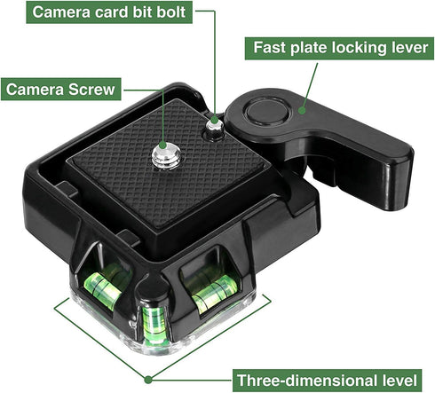 Konsait Camera Tripod Monopod Ball Head QR-40 Quick Release Plate Clamp Adapter for DSLR Cameras