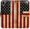 Case for iPhone XR, Retro American Flag Leather Flip Wallet Cover with Card Slot Holder and Kickstand