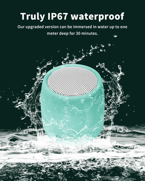 comiso IPX7 Waterproof Speaker, Small Bluetooth Speaker with Stereo Sound and Robust Bass, Mini Speakers