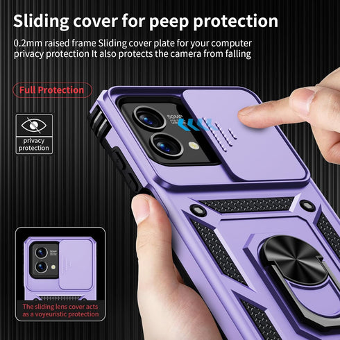 Moto G Stylus 5G 2023 Case (Lavender) - Military Grade Drop Protection, Slide Lens Cover & HD Screen Protector