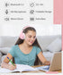 rockpapa E7 Over Ear Wireless Bluetooth Headphones with Mic, Foldable Wired/Wireless Headphones for Kids, Pink White