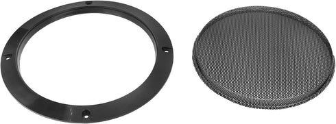 X AUTOHAUX 2pcs 6.5 Inch Metal Glossy Audio Speaker Cover Mesh Subwoofer Grill Horn Guard Black for Car