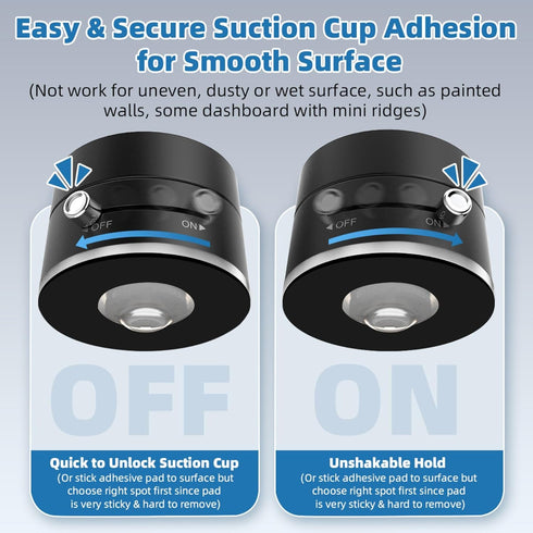 Easvorix 17 Vacuum Magnetic Phone Holder with Metal Ring Compatible with iPhone All Phone, Portable Universal
