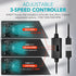 USB Router Fan with 1000mm Extension Cable, 3-Speed Adjustable Controller, 120mm x 25mm Cooling Case Fan