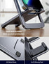 JSAUX Cell Phone Stand, Foldable Aluminum Adjustable Travel Phone Holder for Desk, Compatible for iPhone 15 14 13 12 11