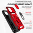 SunStory iPhone 15 Plus Case, Red with HD Screen Protector, Slide Camera Cover & Rotated Ring Kickstand, Military-Grade