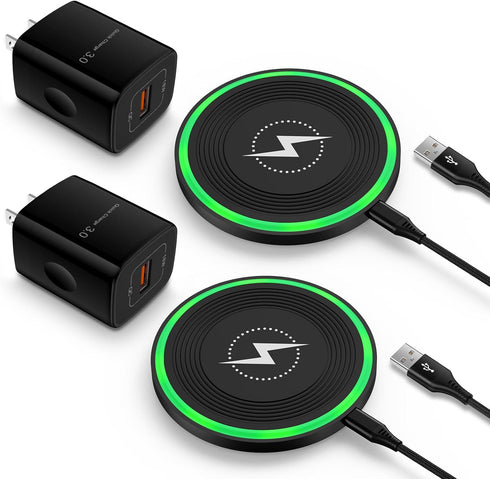 15W Wireless Charger Pad with Adapter for Motorola G Power 2024 Edge 50 Ultra, Samsung Galaxy S24 Ultra, iPhone 15