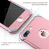 ORETECH iPhone 8 Plus/7 Plus Case, 360° Full Body Hard PC Silicone with 2 Pack 9H Tempered Glass Protector, Rosegold