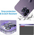 Dengduoduo 3 Pack Tempered Glass Camera Lens Protector for iPhone 14 Pro & Pro Max, Ultra HD, 9H Hardness, Easy Install.