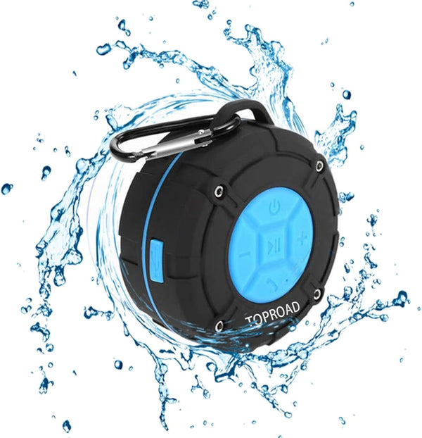 Portable Shower Speaker, IPX7 Waterproof Wireless Outdoor Speaker with HD Sound, Built-in Mic, Hands-Free Speakerphone
