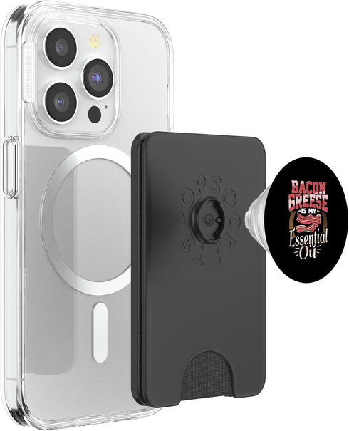 Bacon Lover Apparel Bacon Grease is My Essential Oil Funny Foodie PopSockets PopWallet for MagSafe