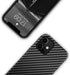 Tasikar iPhone 12 Mini Case Carbon Fiber Leather Design with TPU Hybrid Slim Case (Black)