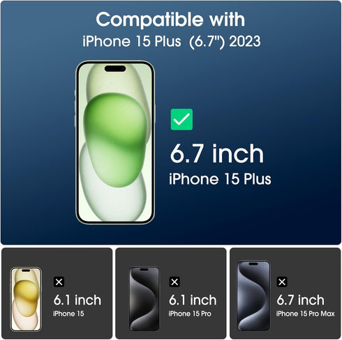 amFilm OneTouch 2+2 Pack for iPhone 15 Plus 6.7" Screen Protector Tempered Glass with Camera Lens Protector, Easiest Premium Installation Kit, Bubble Free, Case Friendly, 9H Hardness, Anti-Scratch