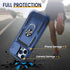 iPhone 13 Pro Max Case with Slide Camera Cover & 360° Rotate Ring Stand, Military Drop Protection, Blue