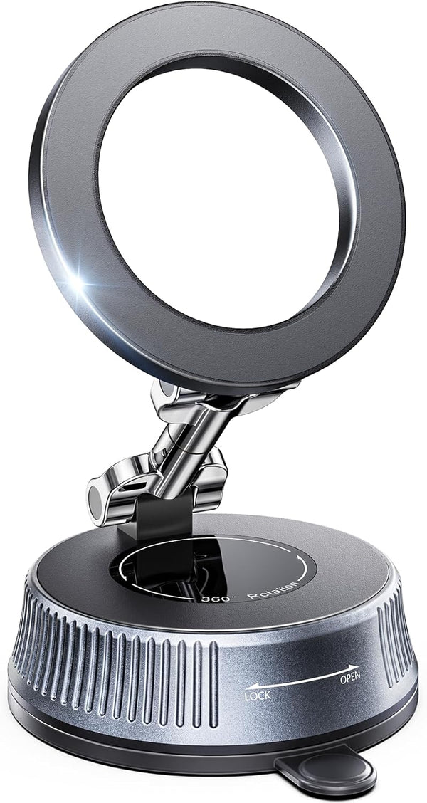 EOIWUY Magnetic Car Phone Holder with Suction Cup, [90LBS Vacuum Suction & 2800GF